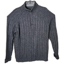 Tommy Bahama Men XL Grey Pullover Lamb Wool Blend Cable Knit Cold Winter... - $68.31
