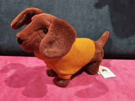 Jellycat Yellow Sweater Brown Sausage Dachshund Dog Small Plush NWT Rare - £55.03 GBP