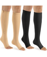 Bropite Zipper Compression Socks Women &amp; Men - 2Pairs Calf Knee High 15-... - £18.79 GBP