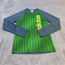 Adidas Shirt Youth Large 14/16 Green Lightweight Casual Long Sleeve Activewear - $18.69