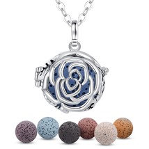 NEW 16mm Aromatherapy Perfume Essential Oils Diffuser Necklace Rose Roun... - £18.97 GBP