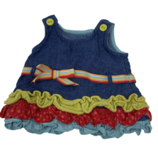 American Girl Doll Bitty Baby Denim Dress with 3 Colored Ruffles - $18.99