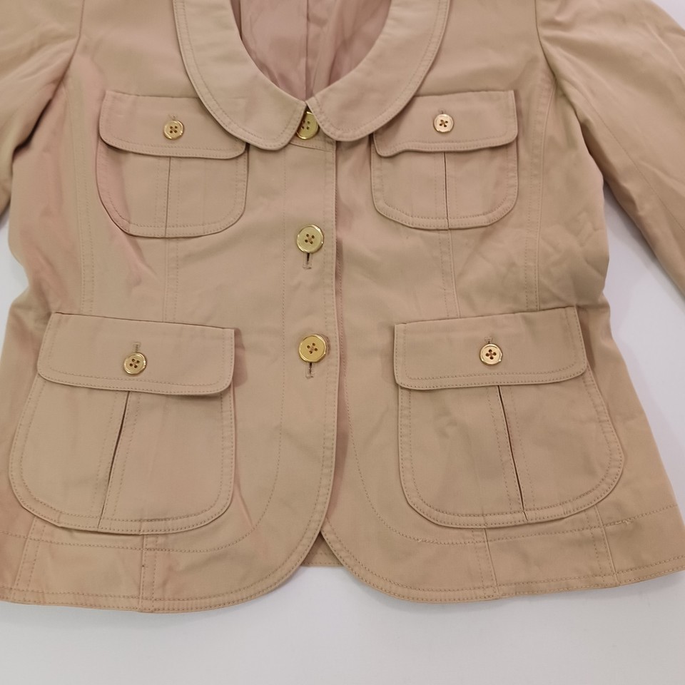Body By Victoria Women’s Tan/Beige Cotton Blend Button Jacket Coat Size 6 Item image 11