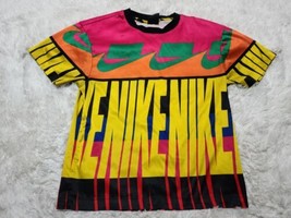 Nike Sportswear AOP Neon Logo Print XS Shirt Multicolor Poly/Spandex Geo... - $17.20