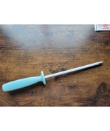 Turquois Plastic Handle Stainless Steel Knife Sharpener - Very Good - $10.06 CAD