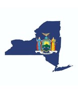 New York State Map Outline with Flag Sticker, Decal, Vacation Sticker - £2.86 GBP+