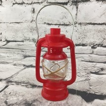 3-4” Mini Plastc Kerosene Lamp Camping Lantern Red Plastic Hollow Dollhouse - £7.77 GBP