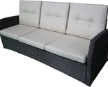 Joanne Outdoor 3 Seater Wicker Sofa, Grey With Beige Cushions, By Christ... - $331.99