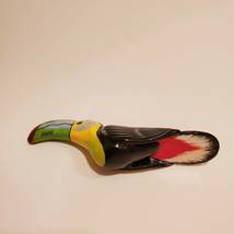 Toucan Ornament, Hand Painted Clay Bird Figurine, Colorful Artisan Handmade image 3