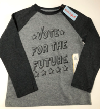 Cat &amp; Jack Boys Gray Vote for the Future Long Sleeve T-Shirt Size: Small... - £9.48 GBP