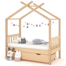 Kids Bed Frame with a Drawer Solid Pine Wood 70x140 cm - £102.18 GBP