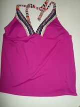 Lucky Brand Mumbai Magic Fringe Tankini Top Berry S M-$78-NWOT Nwt - £18.97 GBP+