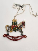 Kuhn Zinn Rocking Horse With Presents Germany Pewter &amp; Enamel Ornament V... - $32.30