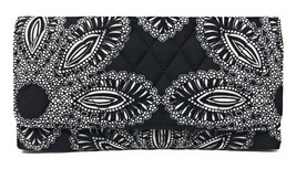 Vera Bradley Trifold Wallet Blanco Bouquet with Solid Black Interior - NWT - $39.95