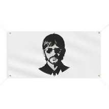 Ringo Starr Personalized Vinyl Banner, Black and White Illustration, Beatles Dru - £42.24 GBP+