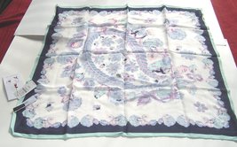 Talbot Blue and White Floral Square Scarf NWT - £21.34 GBP