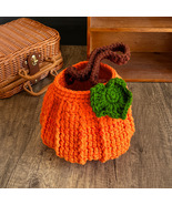Handmade Wool Woven Pumpkin Bag Halloween Handbag Children bucket - £31.59 GBP