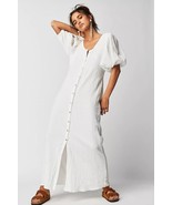 New Free People Jen&#39;s Pirate Booty Paraguay Maxi Gown $252 MEDIUM White - £106.67 GBP