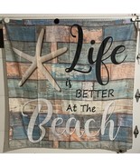 Barn Yard Beach Shower Curtain &quot; Life is better at the Beach &quot; 70&quot; x 70&quot; - $11.88