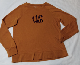 Columbia Women’s Sz Large Pullover Crewneck Sweatshirt  Brown Logo Wild - £9.37 GBP