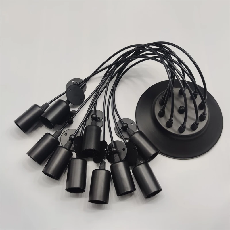 Retro Pendant Lamp DIY Multiple Lamp Base E27 Black Cable 0.75mm Industrial - $24.05+