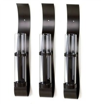 Billow Contemporary Black Wall Vase Sconces Set of 3 - £34.72 GBP