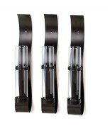 Billow Contemporary Black Wall Vase Sconces Set of 3 - £33.64 GBP