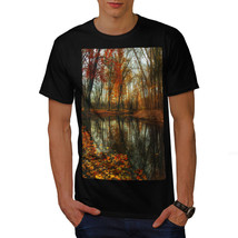 Wellcoda Late Autumn Tree Fall Mens T-shirt, Brown Graphic Design Printed Tee - £14.65 GBP+