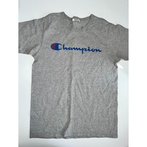 Champion T-Shirt Men&#39;s Size M Gray Script Logo Jersey Tee Short Sleeve C... - £14.50 GBP