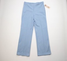 Deadstock Vtg 70s Streetwear Womens 16 Knit Bell Bottoms Pants Houndstooth USA - £69.66 GBP