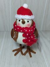 Wondershop Featherly Friends Snap Brown Bird Figure red hat scarf 2023 Xmas - $10.09
