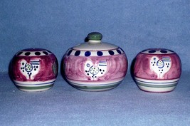 Necesito Mex Sugar Bowl with Lid and Salt &amp; Pepper Shakers Mexico - £11.79 GBP