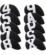 Black Neoprene Golf Iron Club Head Covers 10pcs Set for Mizuno Callaway ... - $310.78 MXN