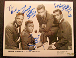 LITTLE ANTHONY AND THE IMPERIALS (HAND SIGN AUTOGRAPH MUSIC PROMO) RARE - $7,453.95 MXN