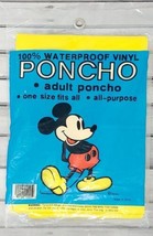 VTG Disney Mickey Mouse Yellow Rain Poncho Adult 1 Size Fits All New - $7.30