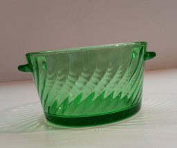 Vintage Anchor Hocking Spiral Green Vaseline Glass Bowl, Butter Tub, Ice Bucket - £7.81 GBP