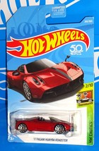 Hot Wheels 2018 Exotics Series #243 &#39;17 Pagani Huayra Roadster Dark Red w/ 10SPs - £2.35 GBP