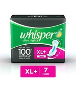 Whisper Ultra Nights Sanitary Pads (7 Count) XL Plus | Free Shipping - $30.40 CAD