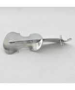 BEAU 925 STERLING SILVER MODERMIST MUSICAL INSTRUMENT VIOLIN PIN BROOCH - $53.83 CAD