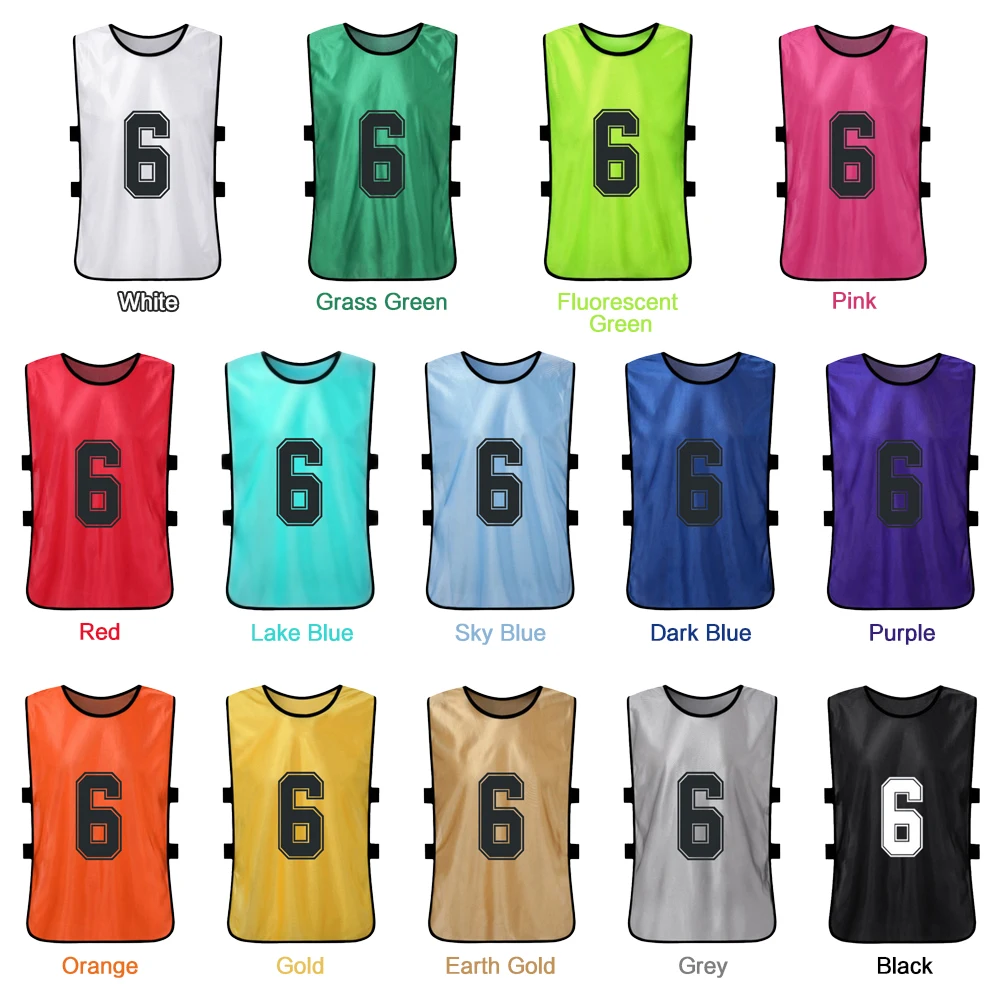 Ccer pinnies quick drying football team as youth sport scrimmage training numbered bibs thumb200