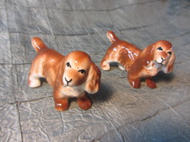 Pair Vintage Cocker Spaniel Porcelain Miniature Dog Figurines,1950 Porce... - £19.66 GBP