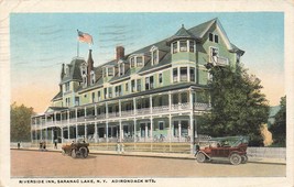 1921 NY Postcard Adirondacks Saranac Lake Riverside Inn hotel J14 - £3.92 GBP