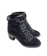 VINCE Falco Black Suede Hiking Combat Military Boot Heel Size 7 - £67.37 GBP