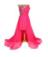 Alyce Paris Strapless Hi Low Sweetheart Neck Jeweled Gown Prom Hot Pink ... - £96.80 GBP