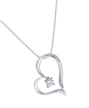 Adorable Lab Grown Diamond Heart Pendant Necklaces | - $365.74