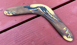 Bunabiri Australia Aboriginal Hand Painted Traditional Boomerang w/Kangaroo - £7.77 GBP