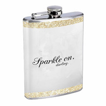 Sparkle On Darling Em1 Flask 8oz Stainless Steel Hip Drinking Whiskey - £11.57 GBP