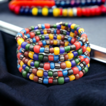 Vintage Glass Beads antique style Glass Beads Multilayer Bracelet #BR-22 - £28.95 GBP