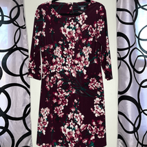 Tommy Hilfiger Women&#39;s Floral Jersey A-Line Dress (10, Aubergine Multi) - £21.28 GBP