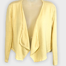 Women&#39;s J. Jill yellow linen blend crop open cardigan size xs petite  - $19.35